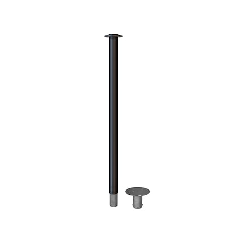 Stanchion Post And Rope Removable Base Black Post Flat Top
